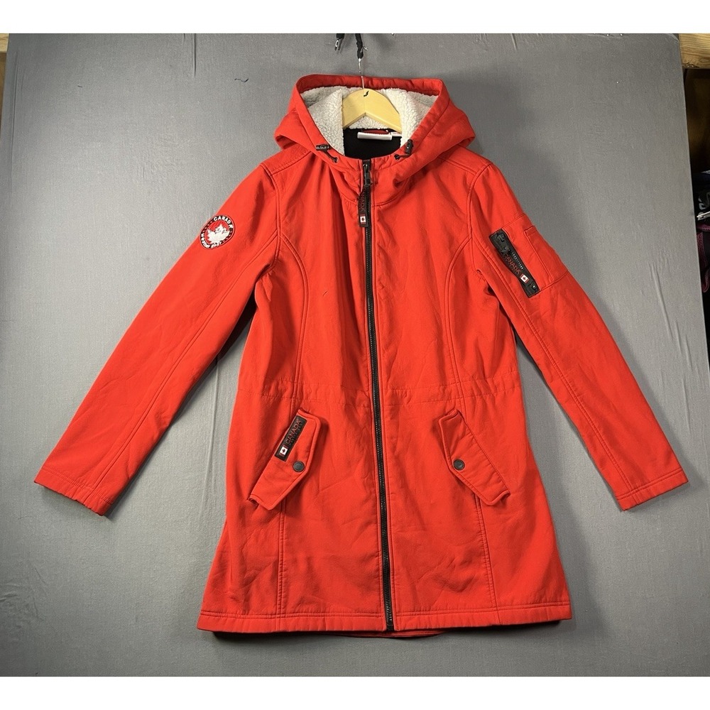 Canada Weather Gear Red Hooded Faux Fur Lined Women's M